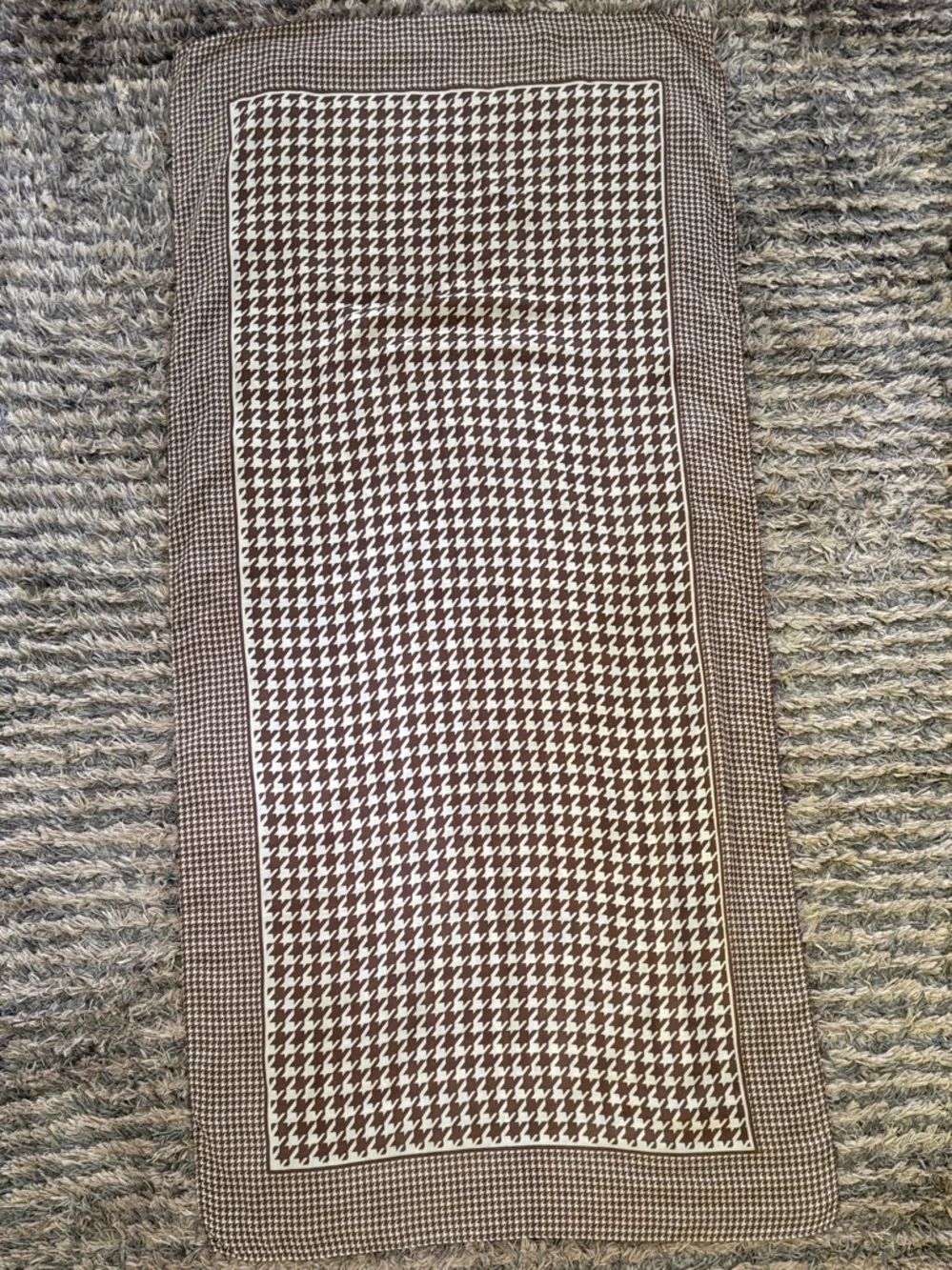 New! Beige Houndstooth Lightweight Scarf - Women’s Neutral Wrap